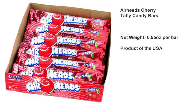 Airheads Cherry Candy Taffy 36ct
