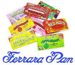 Ferrara Pan Red Hots Candy Appleheads - Jaw Busters - Atomic Fireball - Grapehead - Cherryhead - Lemonhead - Orangehead - Chewy Lemonhead - Chewy Berry - Chewy Tropical - Boston Baked Beans - Chewy Redhead 24ct boxes
